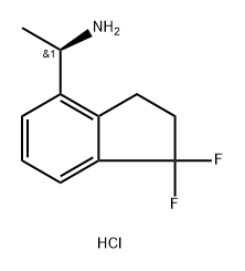 1H-Indene-4-methanamine, 1,1-difluoro-2,3-dihydro-α-methyl-, hydrochloride (1:1), (αR)- Struktur