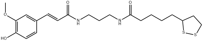 1,2-Dithiolane-3-pentanamide, N-[3-[[(2E)-3-(4-hydroxy-3-methoxyphenyl)-1-oxo-2-propen-1-yl]amino]propyl]- Struktur