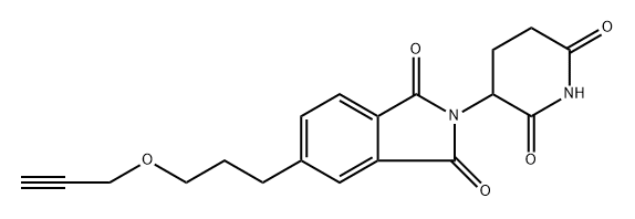 2-(2,6-dioxopiperidin-3-yl)-5-(3-(prop-2-yn-1-yloxy)propyl)isoindoline-1,3-dione Struktur