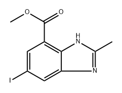 methyl 6-iodo-2-methyl-1H-benzo[d]imidazole-4-carboxylate Struktur