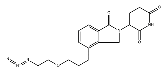 4-(3-(2-azidoethoxy)propyl)-2-(2,6-dioxopiperidin-3-yl)isoindoline-1,3-dione Struktur