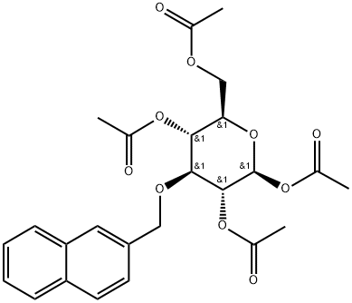 β-D-Glucopyranose, 3-O-(2-naphthalenylmethyl)-, tetraacetate (9CI) Struktur