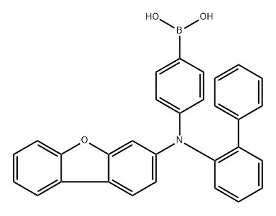 (4-([1,1'-biphenyl]-2-yl(dibenzo[b,d]furan-3-yl)amino)phenyl)boronic acid Struktur