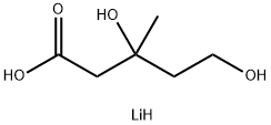 Pentanoic acid, 3,5-dihydroxy-3-methyl-, lithium salt (1:1) Struktur