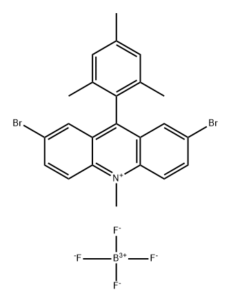 2,7-Dibromo-9-mesityl-10-methylacridin-10-ium tetrafluoroborate Struktur