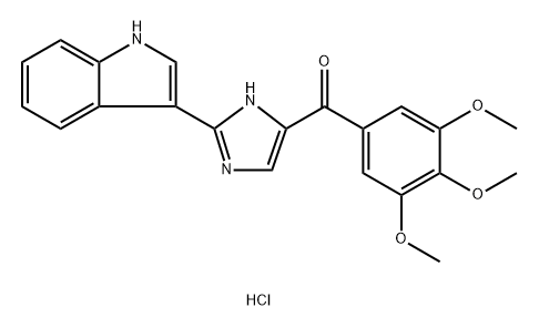 Methanone, [2-(1H-indol-3-yl)-1H-imidazol-5-yl](3,4,5-trimethoxyphenyl)-, hydrochloride (1:1) Struktur