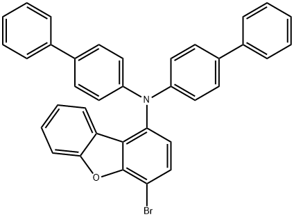 N,N-Bis([1,1′-biphenyl]-4-yl)-4-bromo-1-dibenzofuranamine Struktur