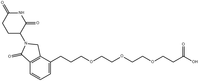 3-(2-(2-(3-(2-(2,6-dioxopiperidin-3-yl)-1,3-dioxoisoindolin-4-yl)propoxy)ethoxy)ethoxy)propanoic acid Struktur