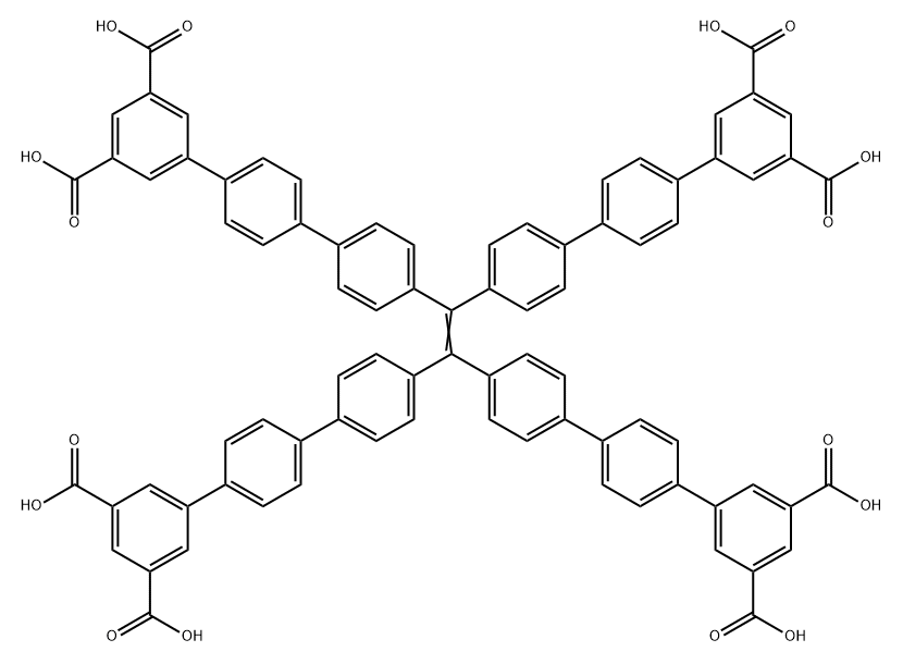 4'',4''''',4'''''''',4'''''''''''-(ethene-1,1,2,2-tetrayl)tetrakis(([1,1':4',1''-terphenyl]-3,5-dicarboxylic acid)) Struktur