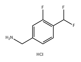 1-[4-(difluoromethyl)-3-fluorophenyl]methanamine hydrochloride Struktur