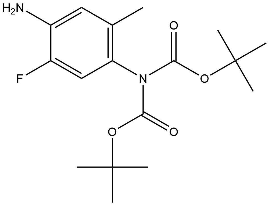 1,3-Bis(1,1-dimethylethyl) 2-(4-amino-5-fluoro-2-methylphenyl)imidodicarbonate Struktur