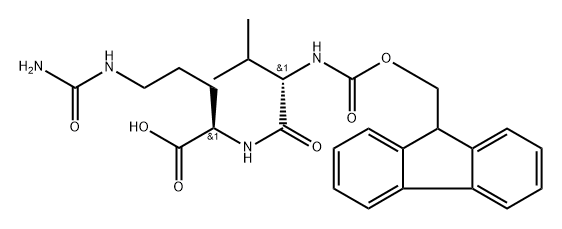 N-((9H-fluoren-9-yl)methoxycarbonyl)-L-valinyl-D-citrulline Struktur