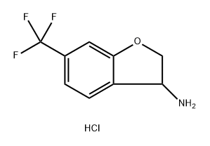 3-Benzofuranamine, 2,3-dihydro-6-(trifluoromethyl)-, hydrochloride (1:1) Struktur