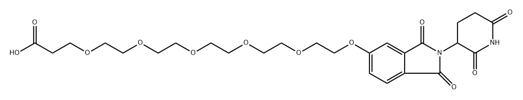 1-((2-(2,6-dioxopiperidin-3-yl)-1,3-dioxoisoindolin-5-yl)oxy)-3,6,9,12,15-pentaoxaoctadecan-18-oic acid Struktur