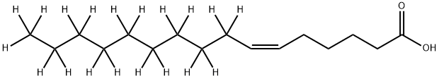 6-Hexadecenoic-8,8,9,9,10,10,11,11,12,12,13,13,14,14,15,15,16,16,16-d19 acid, (6Z)- Struktur