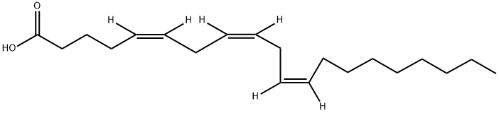 5,8,11-Eicosatrienoic-5,6,8,9,11,12-d6 acid, (5Z,8Z,11Z)- Struktur