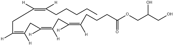 5,8,11,14-Eicosatetraenoic-5,6,8,9,11,12,14,15-d8 acid, 2,3-dihydroxypropyl ester, (5Z,8Z,11Z,14Z)- Struktur