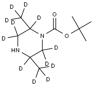 tert-butyl 2,5-bis(methyl-d3)piperazine-1-carboxylate-2,3,3,5,6,6-d6 Struktur