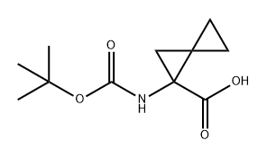 1-{[(tert-butoxy)carbonyl]amino}spiro[2.2]pentane-1-carboxylic acid Struktur