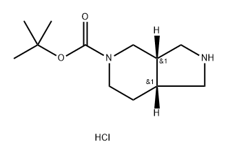 5H-Pyrrolo[3,4-c]pyridine-5-carboxylic acid, octahydro-, 1,1-dimethylethyl ester, hydrochloride (1:1), (3aR,7aS)-rel- Struktur