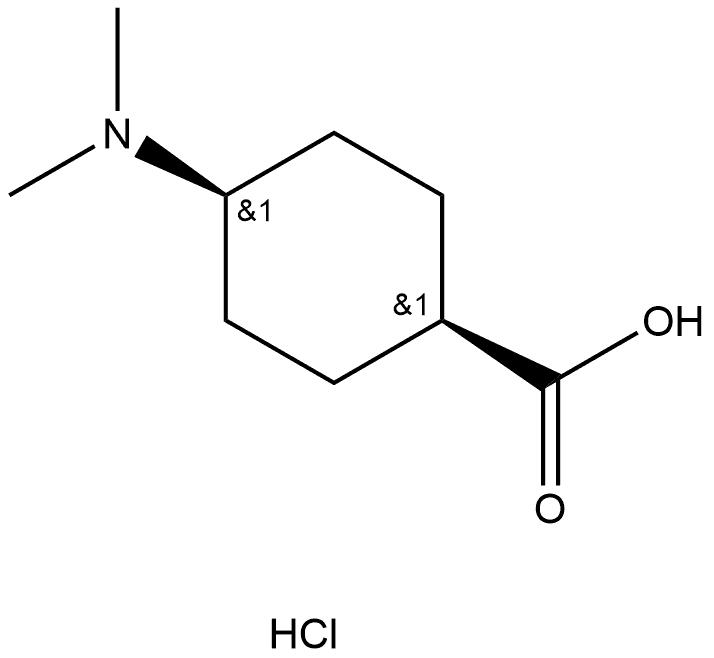 Cyclohexanecarboxylic acid, 4-(dimethylamino)-, hydrochloride (1:1), cis- Struktur