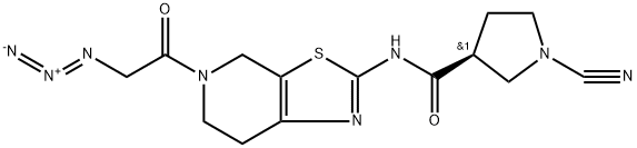 3-Pyrrolidinecarboxamide, N-[5-(2-azidoacetyl)-4,5,6,7-tetrahydrothiazolo[5,4-c]pyridin-2-yl]-1-cyano-, (3S)- Struktur