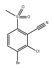 3-bromo-2-chloro-6-(methylsulfonyl)benzonitrile Struktur