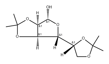 2-O,3-O:5-O,6-O-Diisopropylidene-β-D-allofuranose Struktur