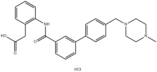 Benzeneacetic acid, 2-[[[4'-[(4-methyl-1-piperazinyl)methyl][1,1'-biphenyl]-3-yl]carbonyl]amino]-, hydrochloride (1:2) Struktur