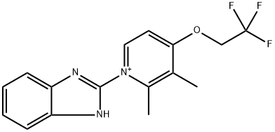 Pyridinium, 1-(1H-benzimidazol-2-yl)-2,3-dimethyl-4-(2,2,2-trifluoroethoxy)- Struktur