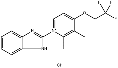 Pyridinium, 1-(1H-benzimidazol-2-yl)-2,3-dimethyl-4-(2,2,2-trifluoroethoxy)-, chloride (1:1) Struktur