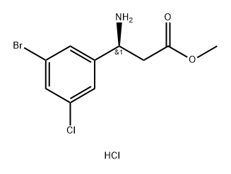 methyl (S)-3-amino-3-(3-bromo-5-chlorophenyl)propanoate hydrochloride Struktur