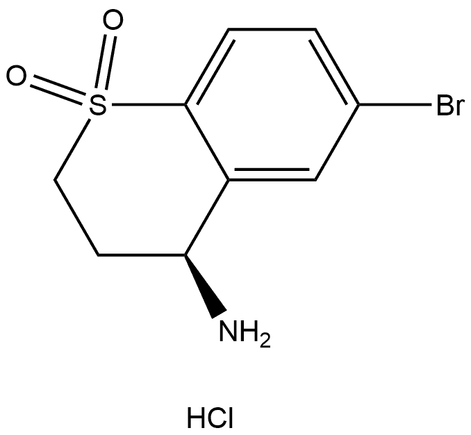 (S)-4-amino-6-bromothiochromane 1,1-dioxide hydrochloride Struktur