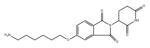 5-((6-aminohexyl)oxy)-2-(2,6-dioxopiperidin-3-yl)isoindoline-1,3-dione Struktur