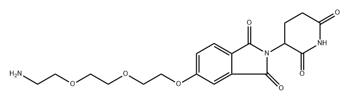 5-(2-(2-(2-aminoethoxy)ethoxy)ethoxy)-2-(2,6-dioxopiperidin-3-yl)isoindoline-1,3-dione Struktur