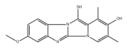 OMEPRAZOLE IMP. F (EP): 2,12-DIHYDRO-1,3-DIMETHYL-8-METHOXY-12-THIOXOBENZO[4,5]PYRIDO[1,2-C]IMIDAZO[1,2-A]IMIDAZOL-2-ONE MM STANDARD Struktur