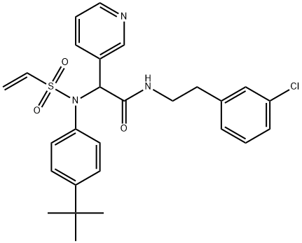 3-Pyridineacetamide, N-[2-(3-chlorophenyl)ethyl]-α-[[4-(1,1-dimethylethyl)phenyl](ethenylsulfonyl)amino]- Struktur