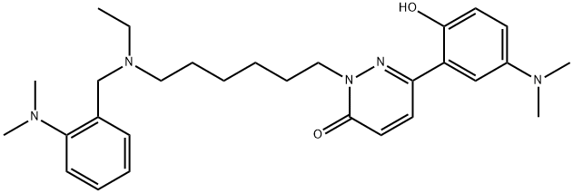 3(2H)-Pyridazinone, 6-[5-(dimethylamino)-2-hydroxyphenyl]-2-[6-[[[2-(dimethylamino)phenyl]methyl]ethylamino]hexyl]- Struktur