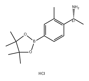 Benzenemethanamine, α,2-dimethyl-4-(4,4,5,5-tetramethyl-1,3,2-dioxaborolan-2-yl)-, hydrochloride (1:1), (αR)- Struktur