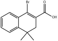 1-bromo-4,4-dimethyl-3,4-dihydronaphthalene-2-carboxylic acid Struktur