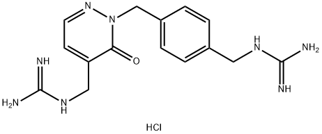 2-(4-guanidinomethyl)benzyl-4-guanidinomethylpyridazin-3(2H)-one dihydrochloride Struktur