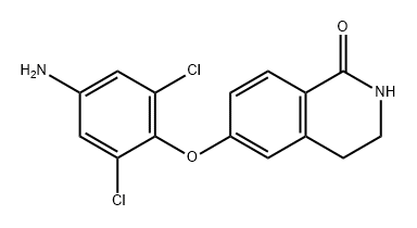 6-(4-amino-2,6-dichlorophenoxy)-3,4-dihydroisoquinolin-1(2H)-one Struktur