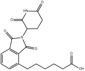 6-(2-(2,6-dioxopiperidin-3-yl)-1,3-dioxoisoindolin-4-yl)hexanoic acid Struktur