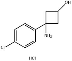 3-Amino-3-(4-chlorophenyl)cyclobutan-1-ol hydrochloride Struktur