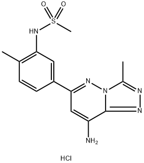 N-(5-(8-Amino-3-methyl-[1,2,4]triazolo[4,3-b]pyridazin-6-yl)-2-methylphenyl)methanesulfonamide hydrochloride Struktur