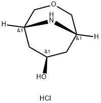 3-Oxa-9-azabicyclo[3.3.1]nonan-7-ol, hydrochloride (1:1), (7-exo)- Struktur