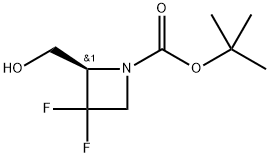 tert-Butyl (R)-3,3-difluoro-2-(hydroxymethyl)azetidine-1-carboxylate Struktur