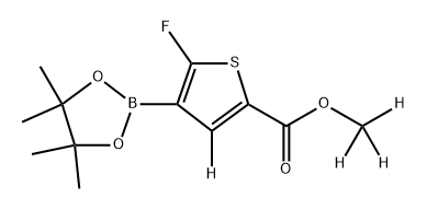 methyl-d3 5-fluoro-4-(4,4,5,5-tetramethyl-1,3,2-dioxaborolan-2-yl)thiophene-2-carboxylate-3-d Struktur