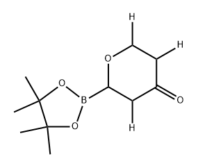 2-(4,4,5,5-tetramethyl-1,3,2-dioxaborolan-2-yl)tetrahydro-4H-pyran-4-one-3,5,6-d3 Struktur