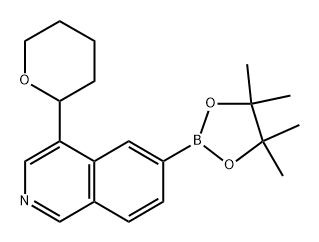 4-(tetrahydro-2H-pyran-2-yl)-6-(4,4,5,5-tetramethyl-1,3,2-dioxaborolan-2-yl)isoquinoline Struktur